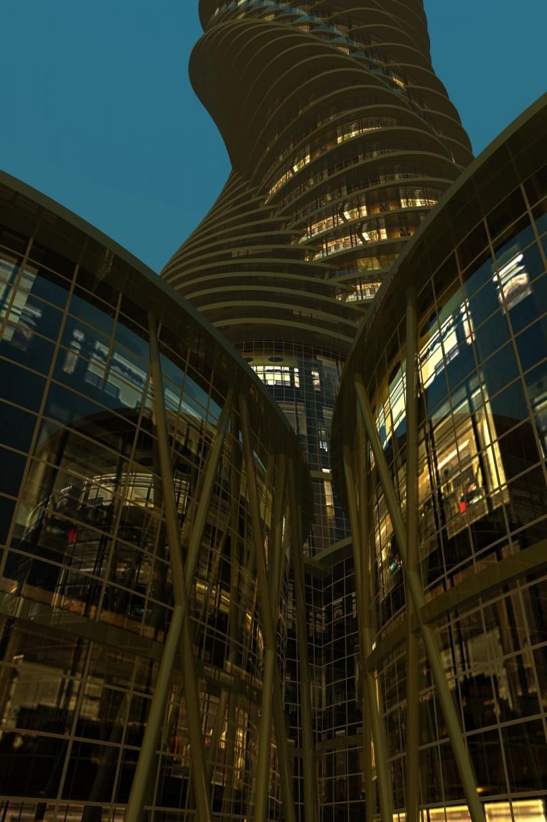 Night twisting Tower 667