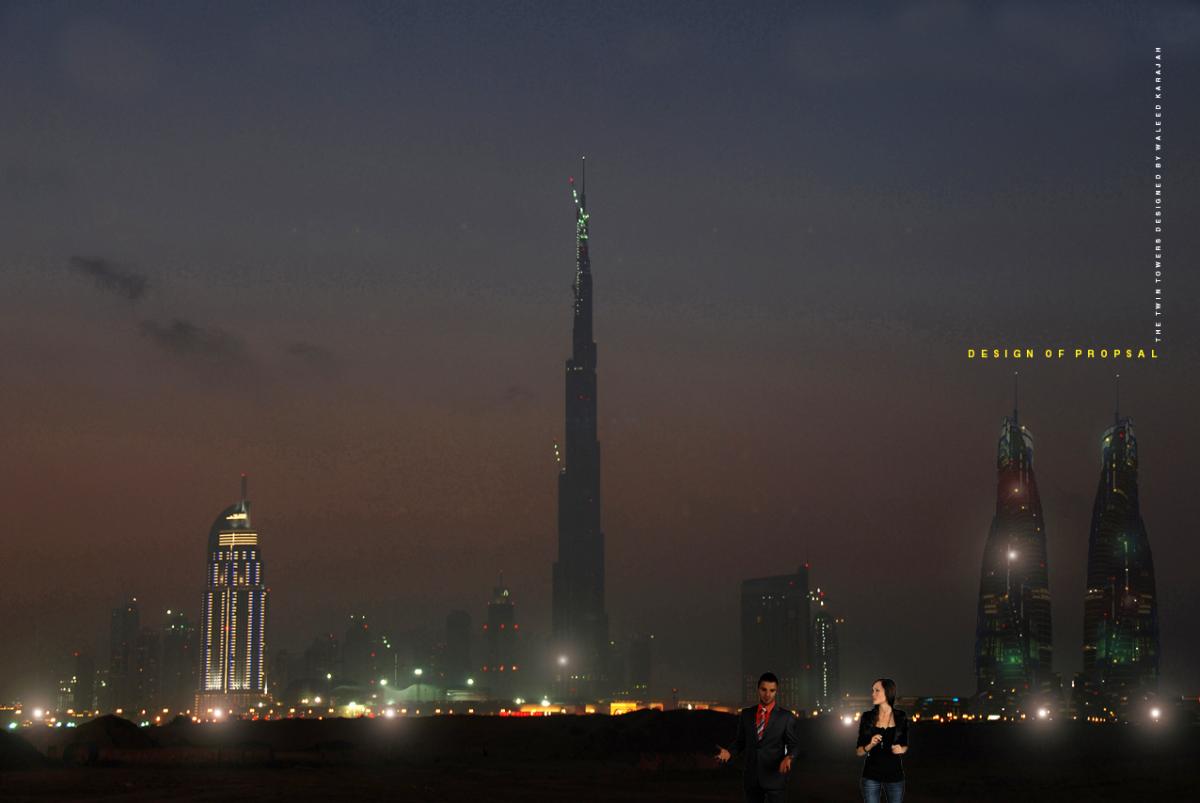 3D Design for Twin Towers UAE 2