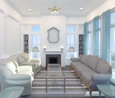 Interior living room rendering