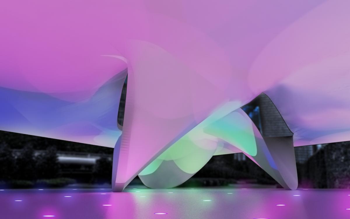 Burnham Pavilion at Night