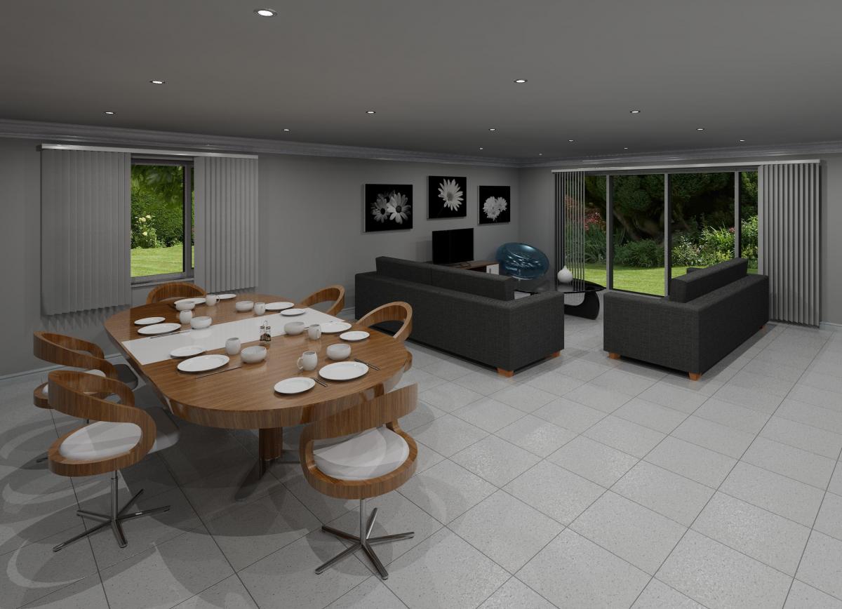 Open plan living - render 2