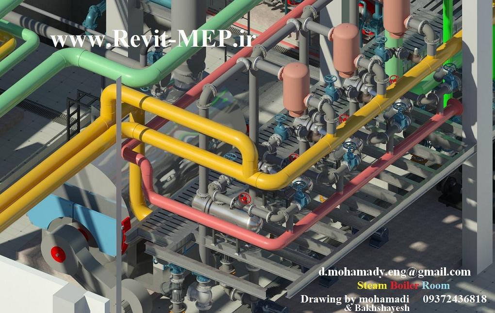 Drawing Steam Boiler Room