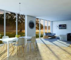 Open plan living and dining