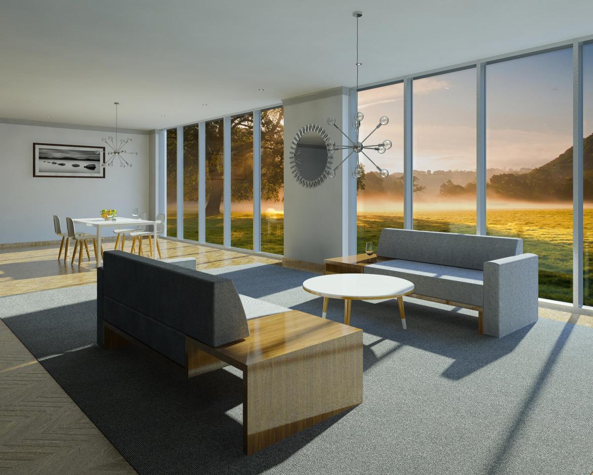 Open plan living and dining