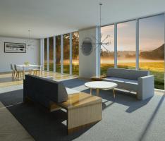 Open plan living and dining