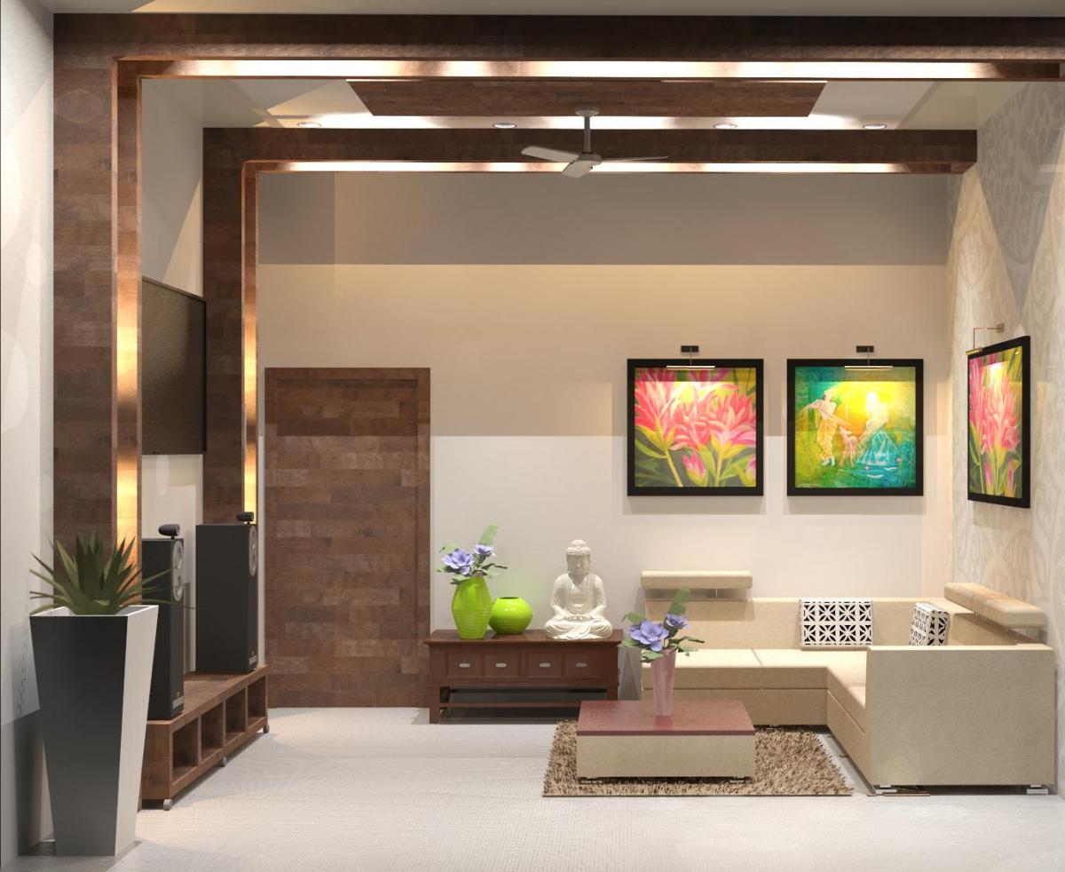 3D view of living room