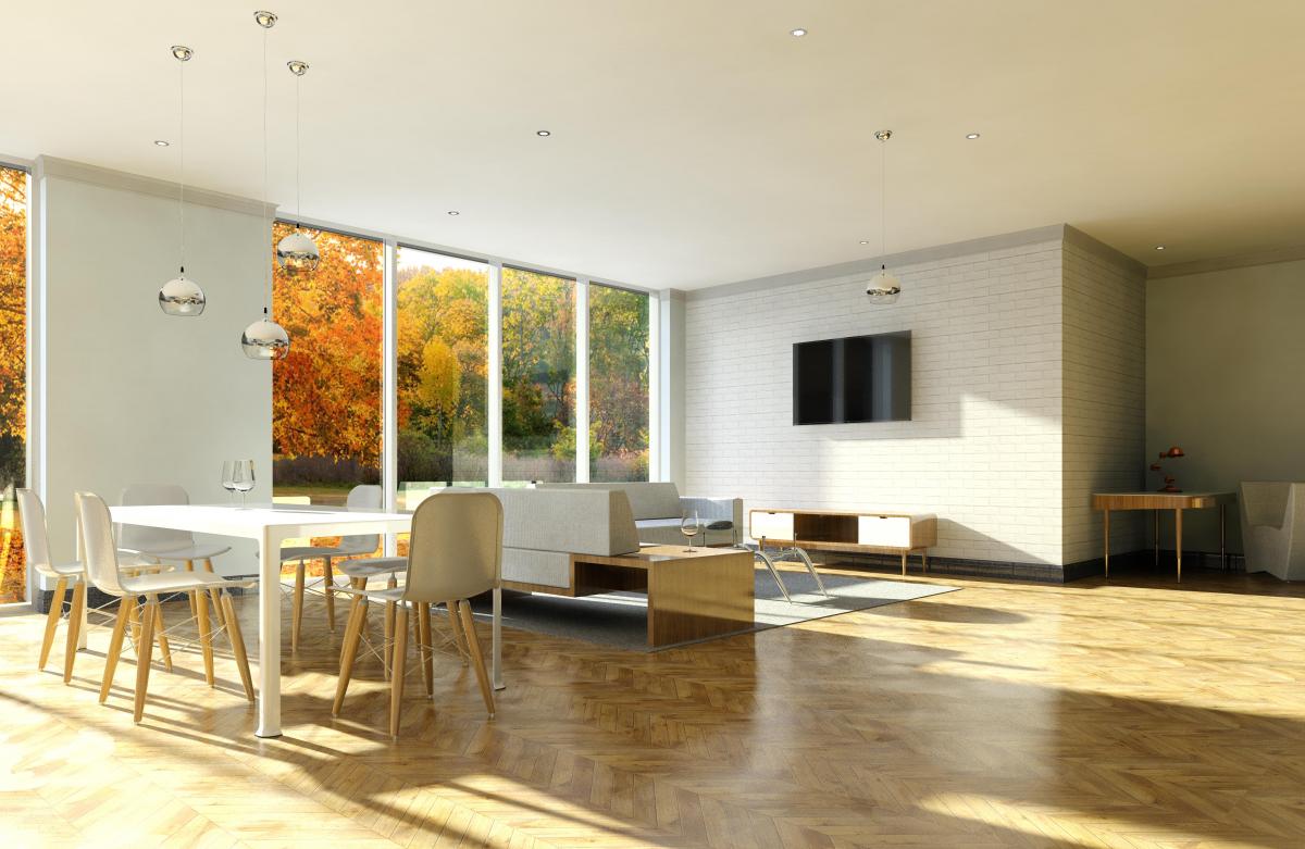 Open space Lounge & Dining render