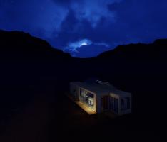 Container Shipping House 40ft Night