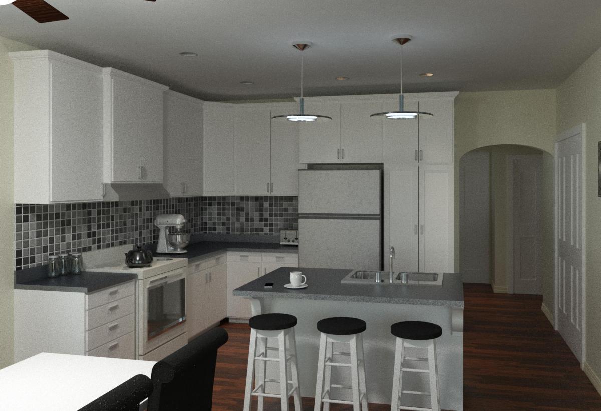 RevitCitycom Image Gallery White Kitchen Rendering