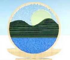 Mosaic Glass with Gloss Wood