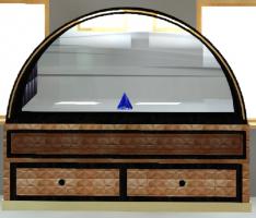 dresser with half moon mirror