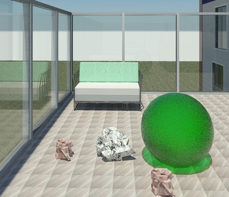 diamond, rose quartz and green glass sphere