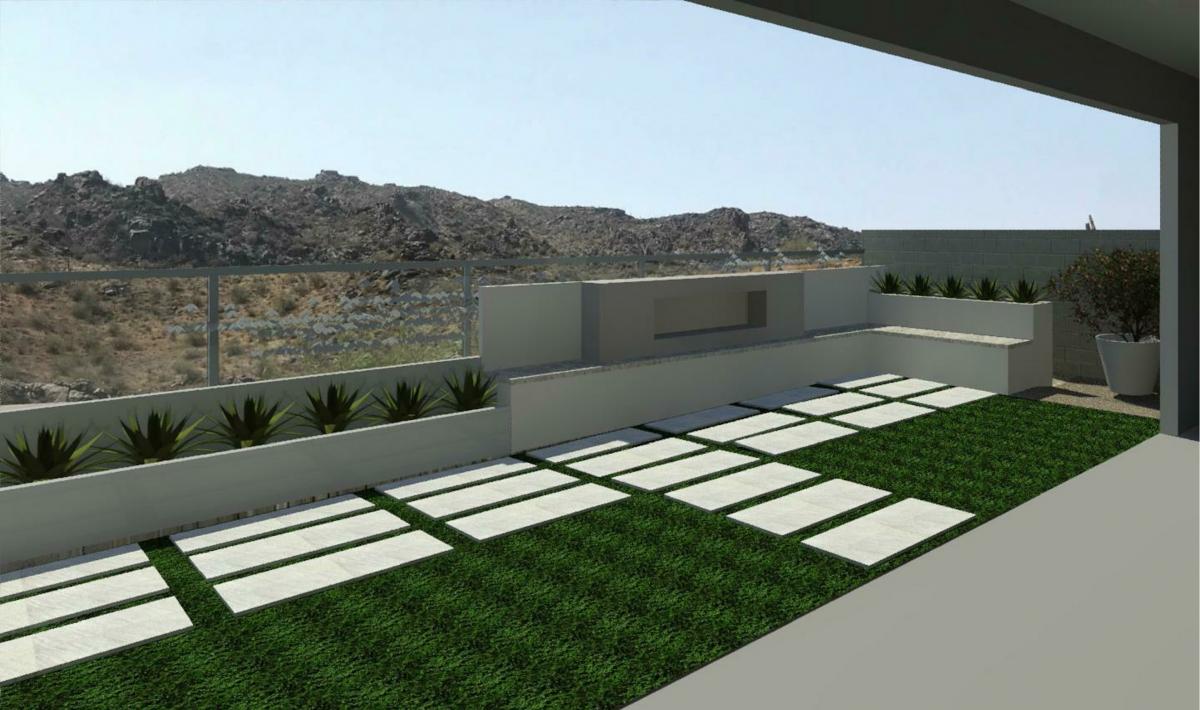 Fireplace Planter Seat Structure