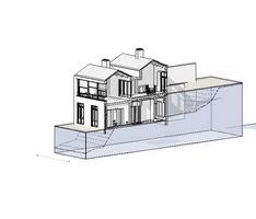 Sectional perspective of new house