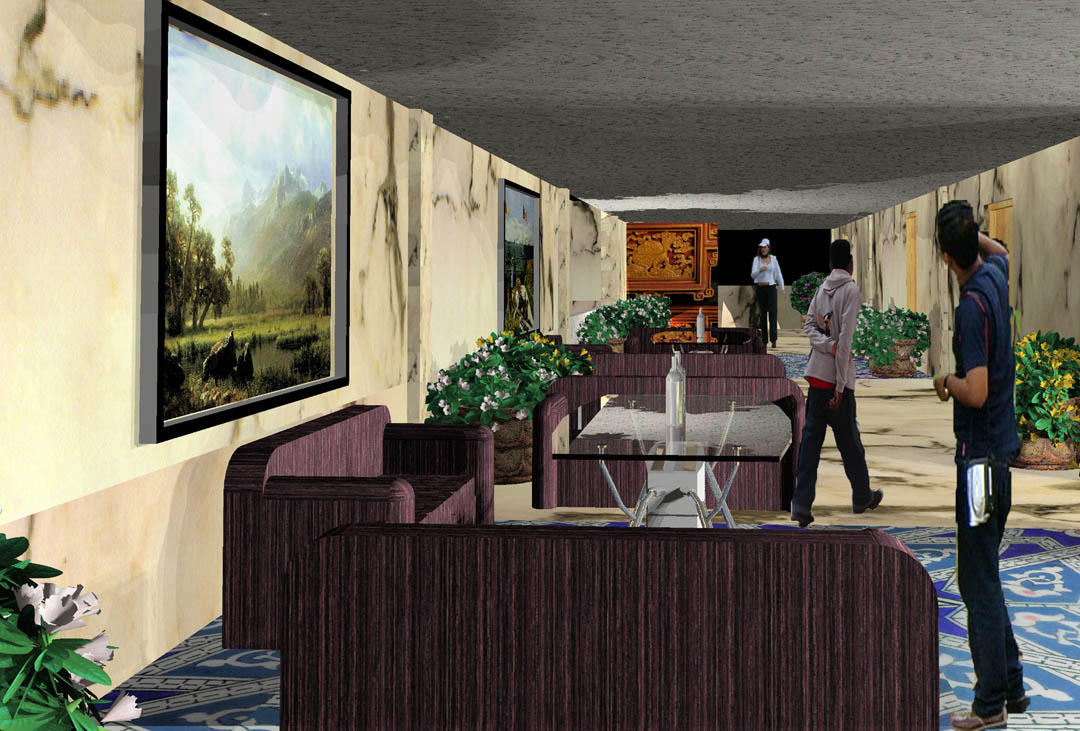 outside the hotel room area