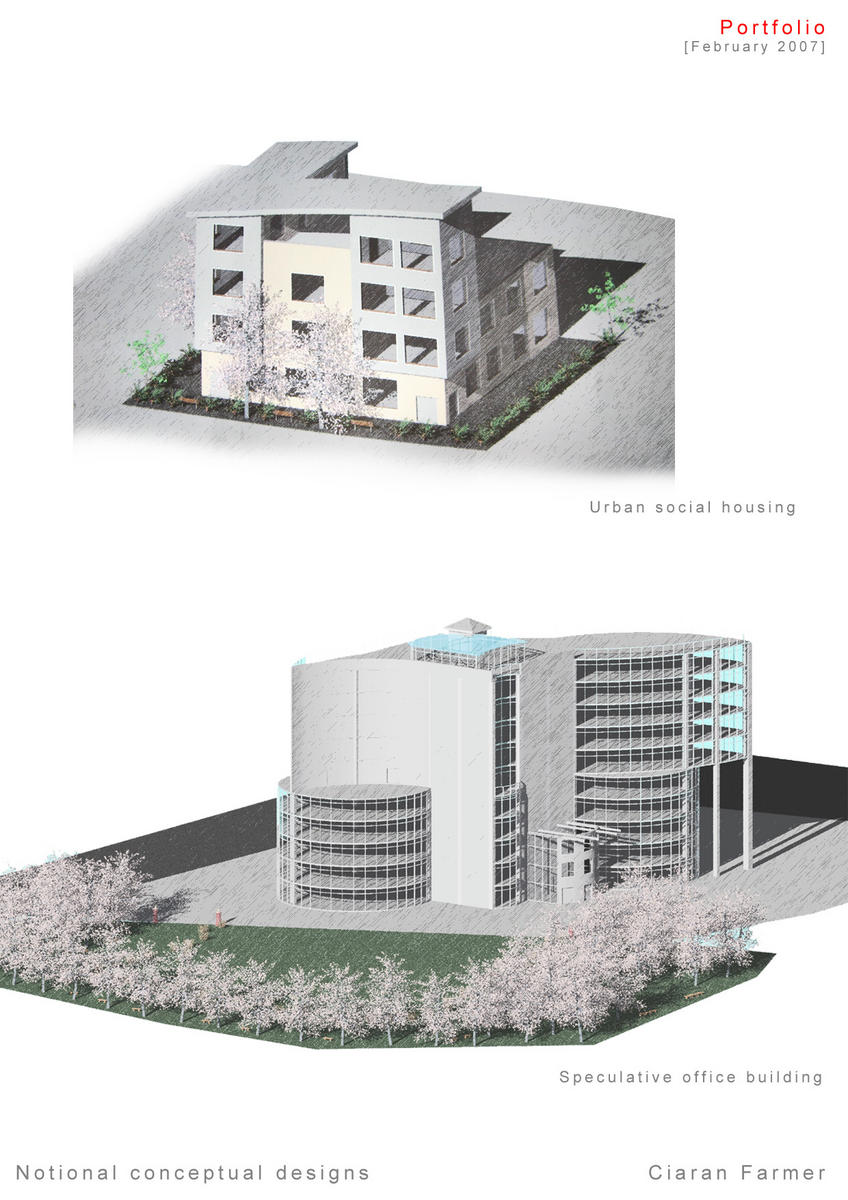 my portfollio using revit and photoshop