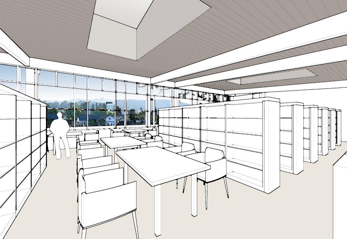 Interior view to mountains