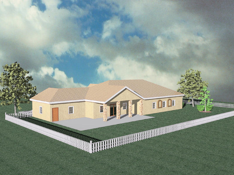 Custom Home (Rear View)