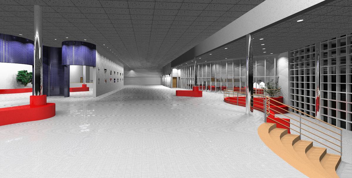 Interior-sport center hall