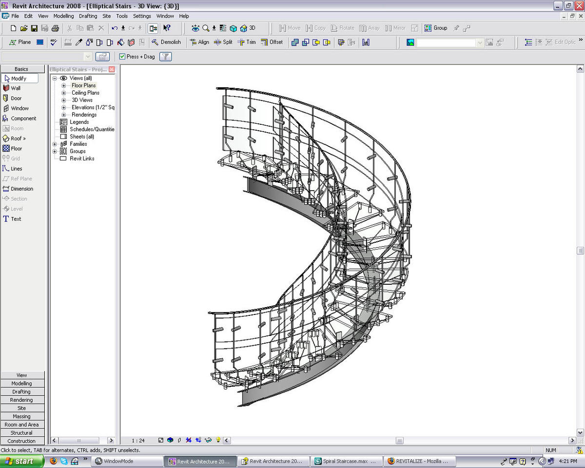 Spiral Stairs Revit Model