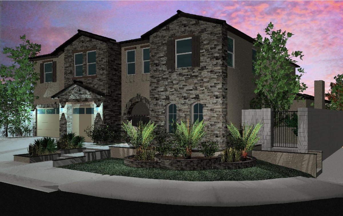 Two Story Residence at Dusk