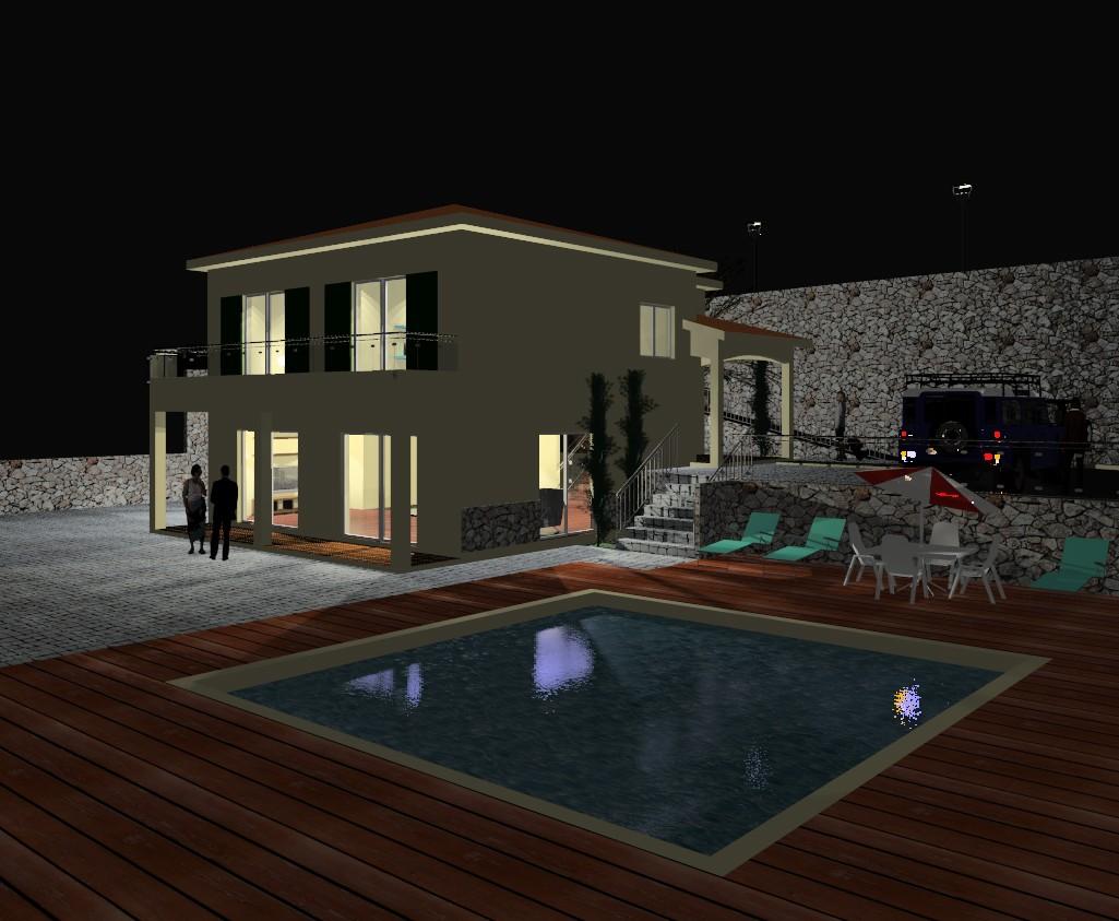 tradicional house at nigth