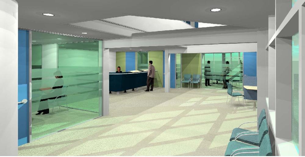 Reception of an office fitout