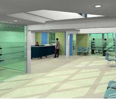 Reception of an office fitout
