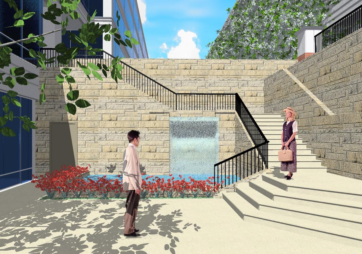 outdoor water feature