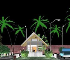 Entrance to a beach club at night