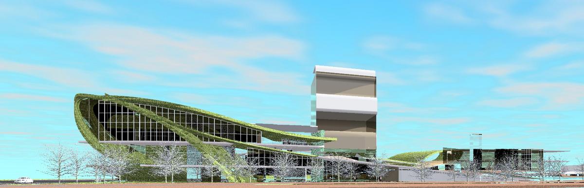 side evelvation with old tower