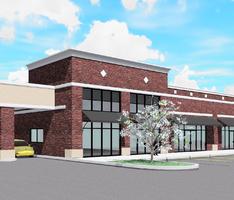 Strip center with small bank