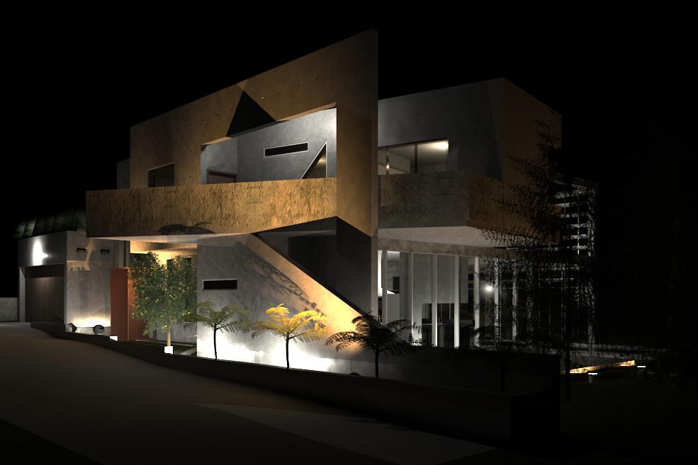 house design night scene