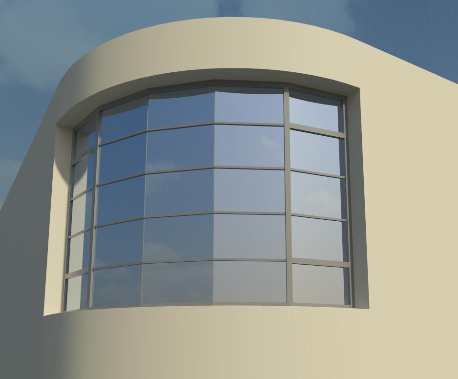 Curtain in curved Wall