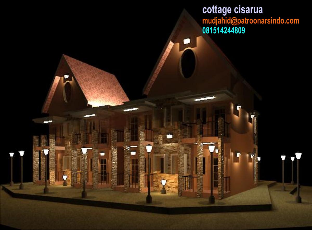 cottage cisarua malam hari