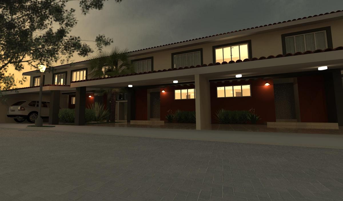 Houses in El Salvador (view at dusk)