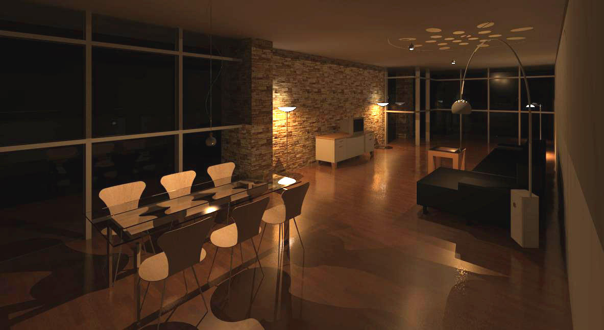 family house at night