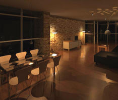 family house at night