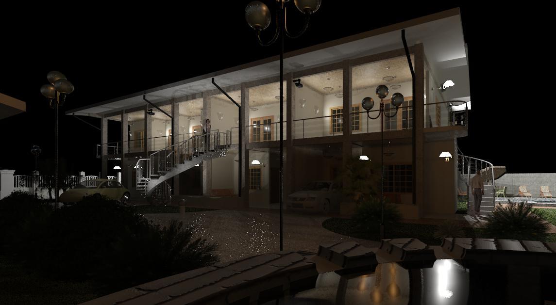 Vista desde la fuente de noche