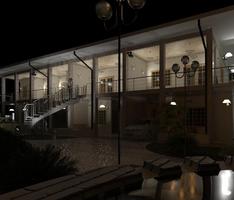 Vista desde la fuente de noche