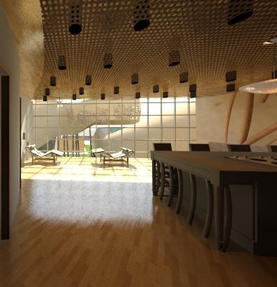 Museum residence looking into courtyard