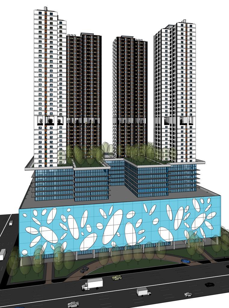 45 storey mixed-use bldg.