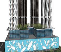 45 storey mixed-use bldg.