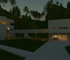 CUBE HOUSE IN EVENING
