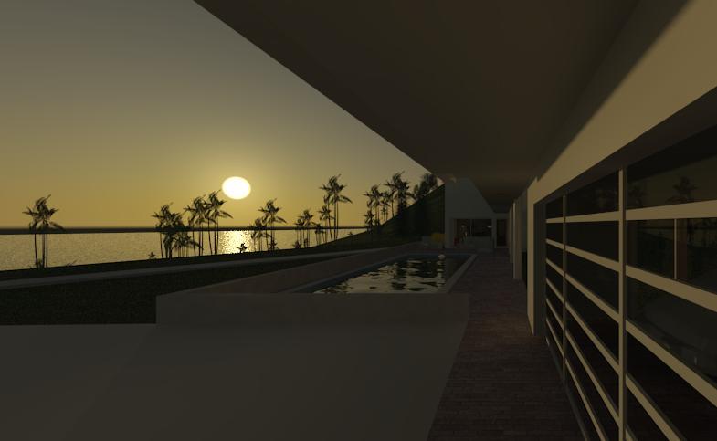 CUBE HOUSE SUN SETTING