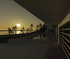 CUBE HOUSE SUN SETTING