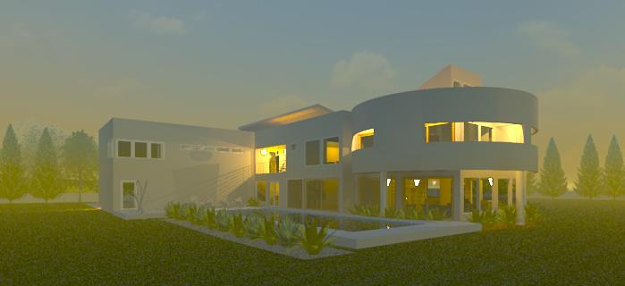 REAR VIEW SQUARE CIRCLE HOUSE