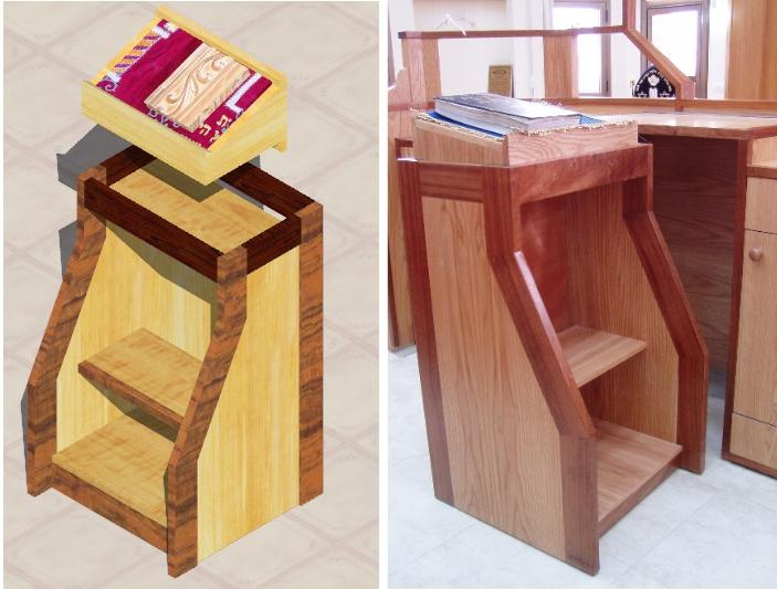 synagogue stender under the  bima