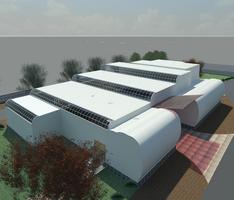 Garment factory's rear view