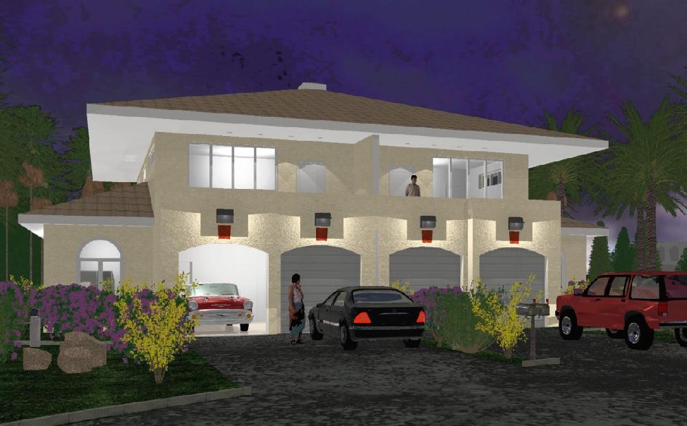 Florida house at night